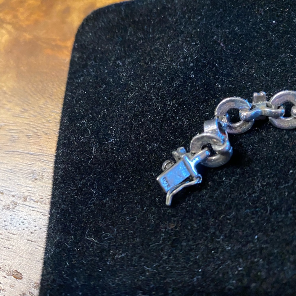 VINTAGE STERLING SLIVER MARCASITE BRACELET - Picture 3 of 6